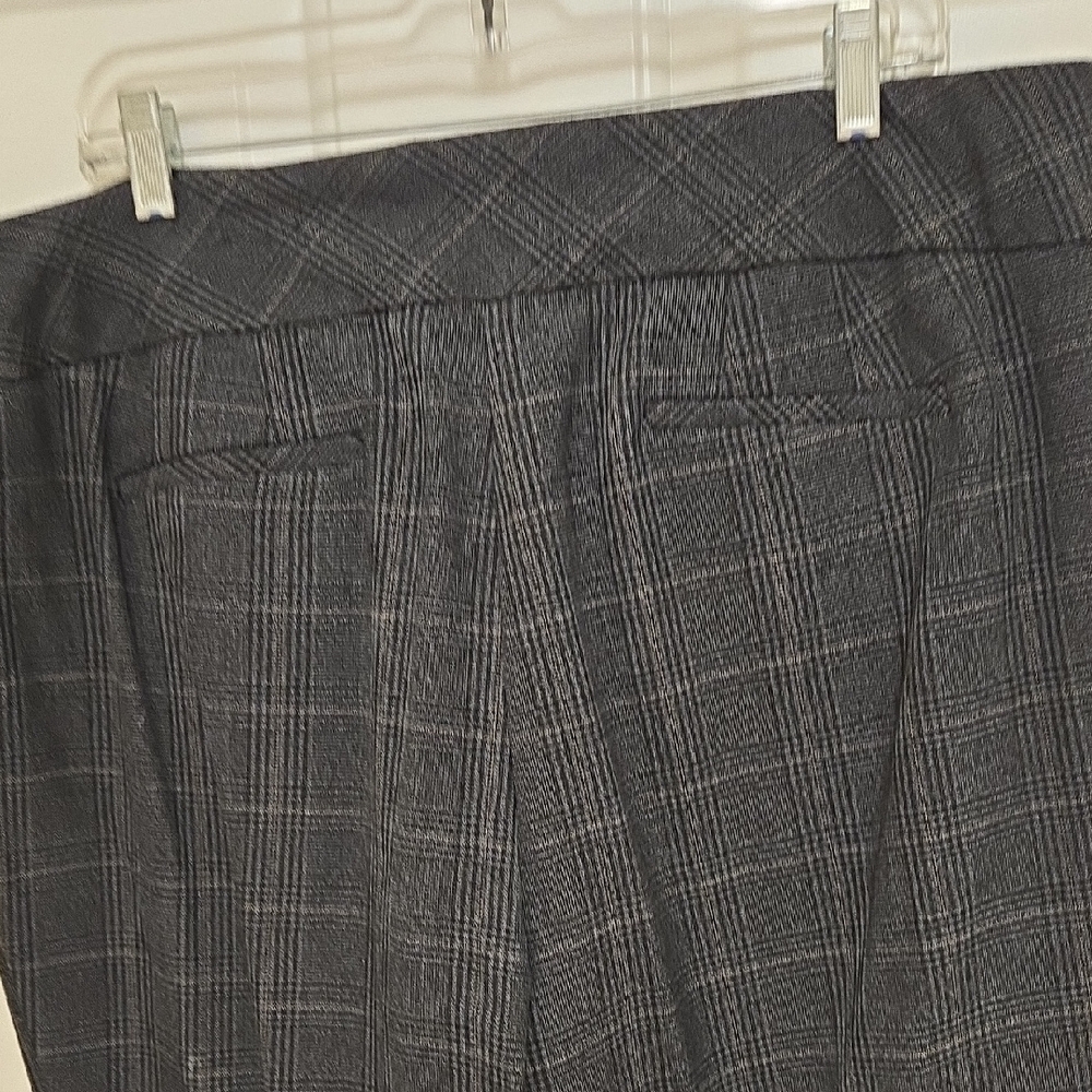 Avenue Women's Blue/Charcoal Plaid Dress Pants - Picture 5 of 12